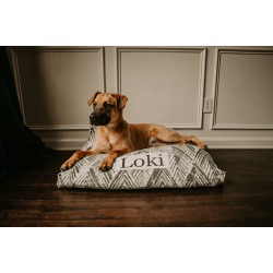 Dog Bed Cover - Farmhouse Dog Beds - Personalized Dog Bed - Custom Dog Bed - Pet Beds - Gray Dog Bed Cover - ALL SIZES - Washable